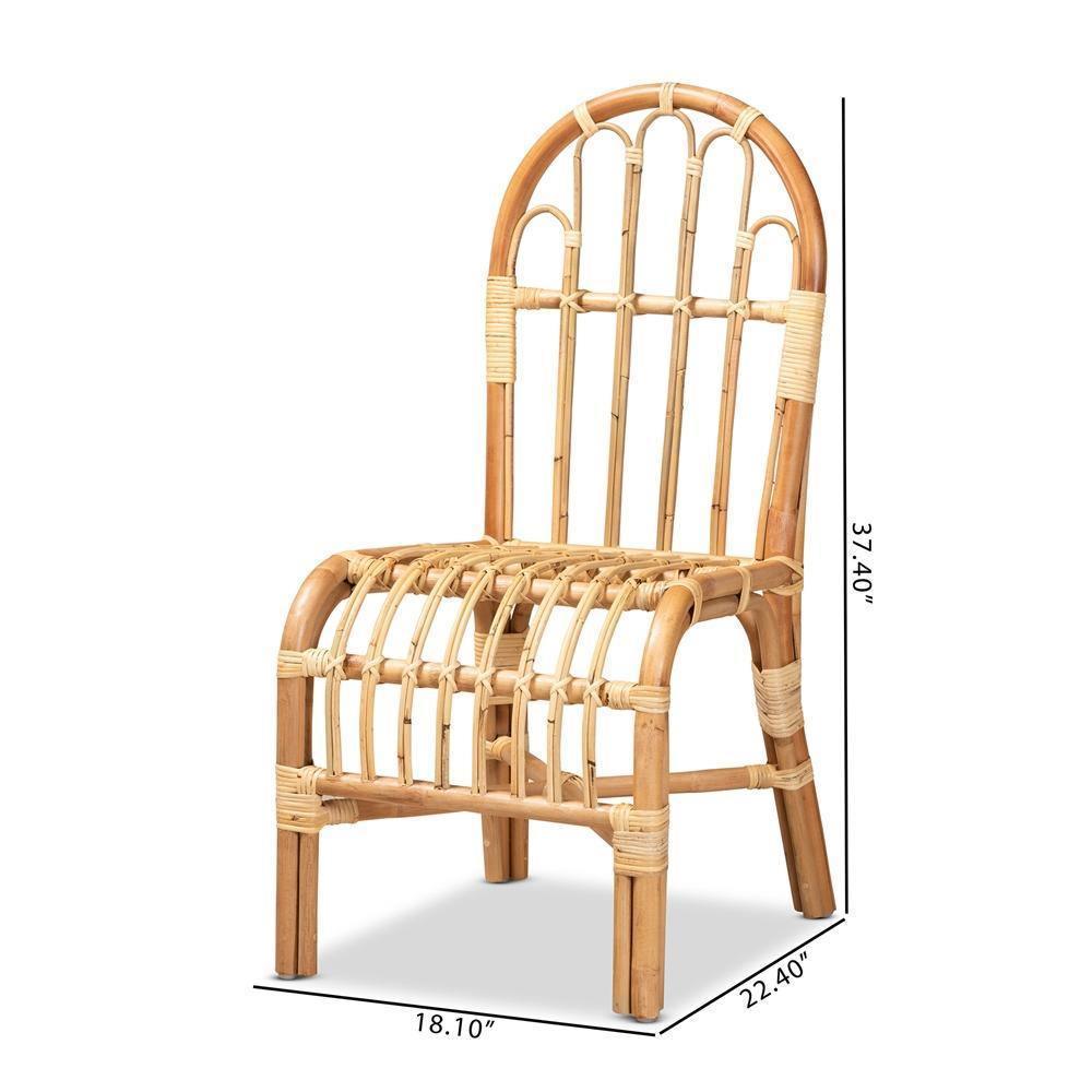 Athena Modern and Contemporary Natural Finished Rattan Dining Chair FredCo