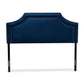 Avignon Modern and Contemporary Navy Blue Velvet Fabric Upholstered King Size Headboard FredCo