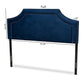 Avignon Modern and Contemporary Navy Blue Velvet Fabric Upholstered King Size Headboard FredCo