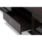 Beasley 70-Inch Dark Brown TV Cabinet with 2 Sliding Doors and Drawer FredCo