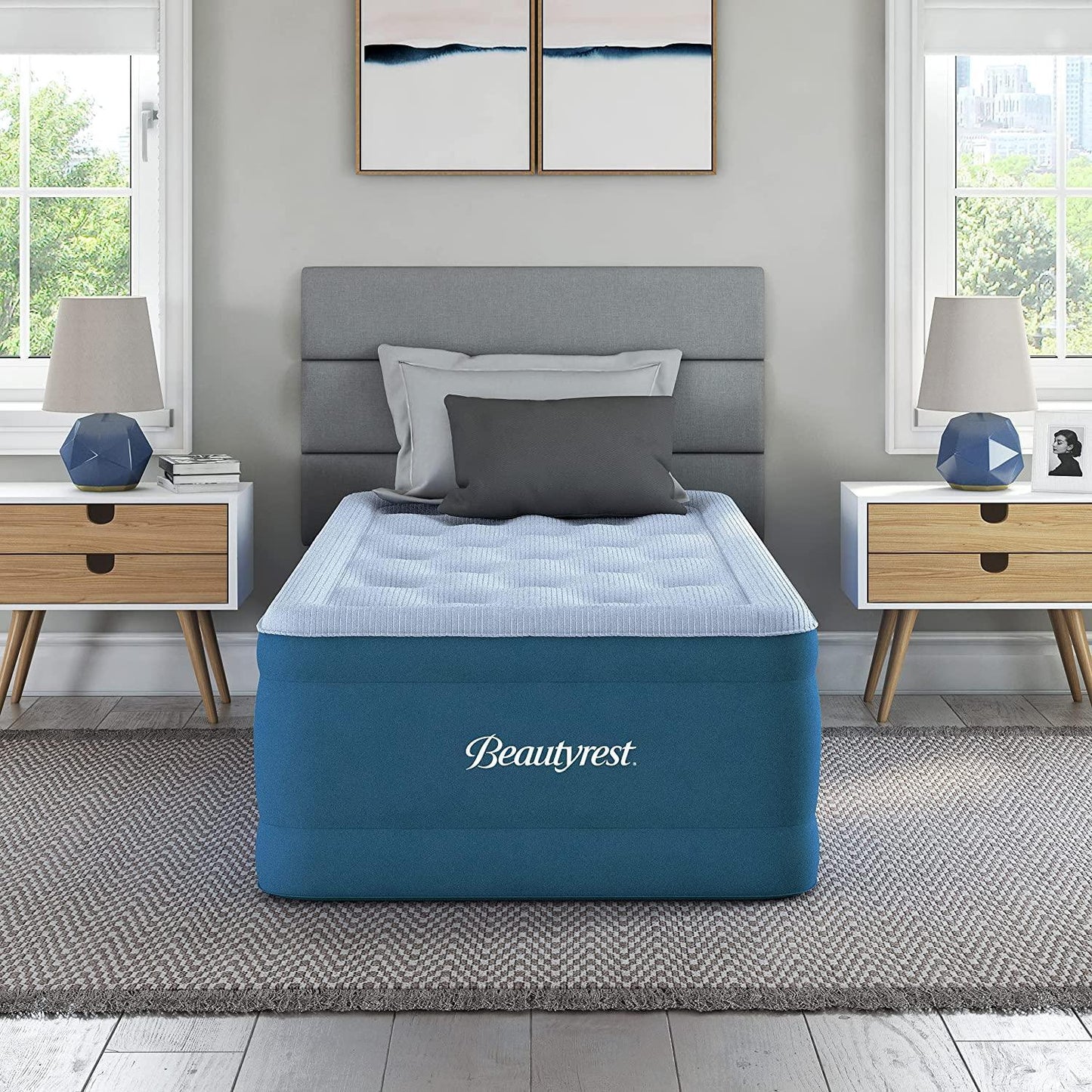 Beautyrest Comfort Plus 17" Offset Coil Twin Air Mattress with Inset Pump FredCo