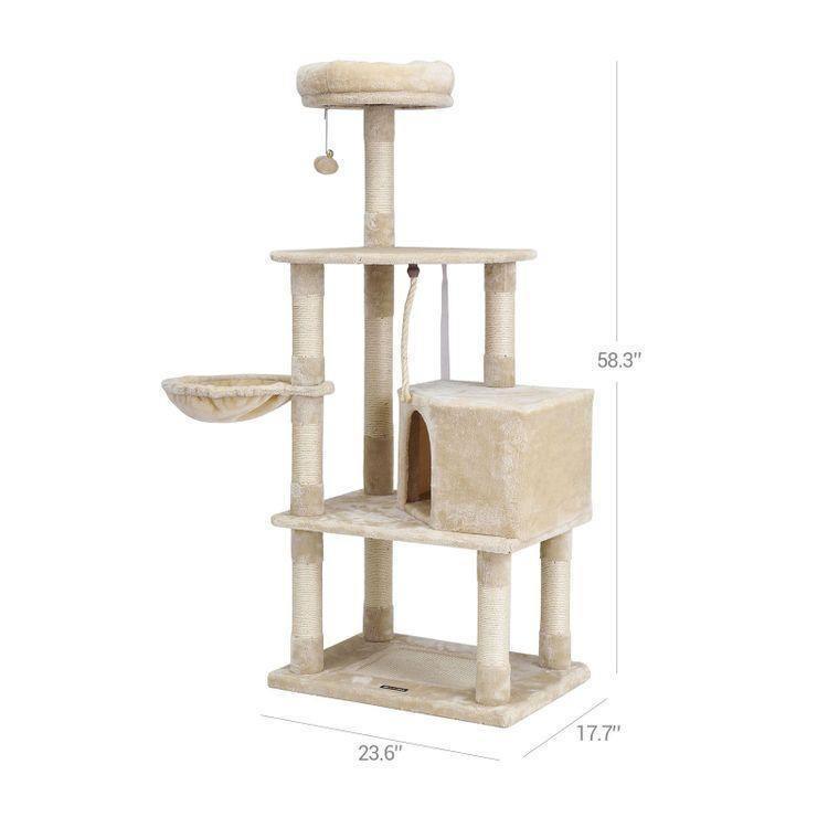 Beige Cat Tree 58" High FredCo