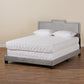 Benjen Modern and Contemporary Glam Grey Velvet Fabric Upholstered Queen Size Panel Bed FredCo