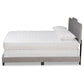 Benjen Modern and Contemporary Glam Grey Velvet Fabric Upholstered Queen Size Panel Bed FredCo