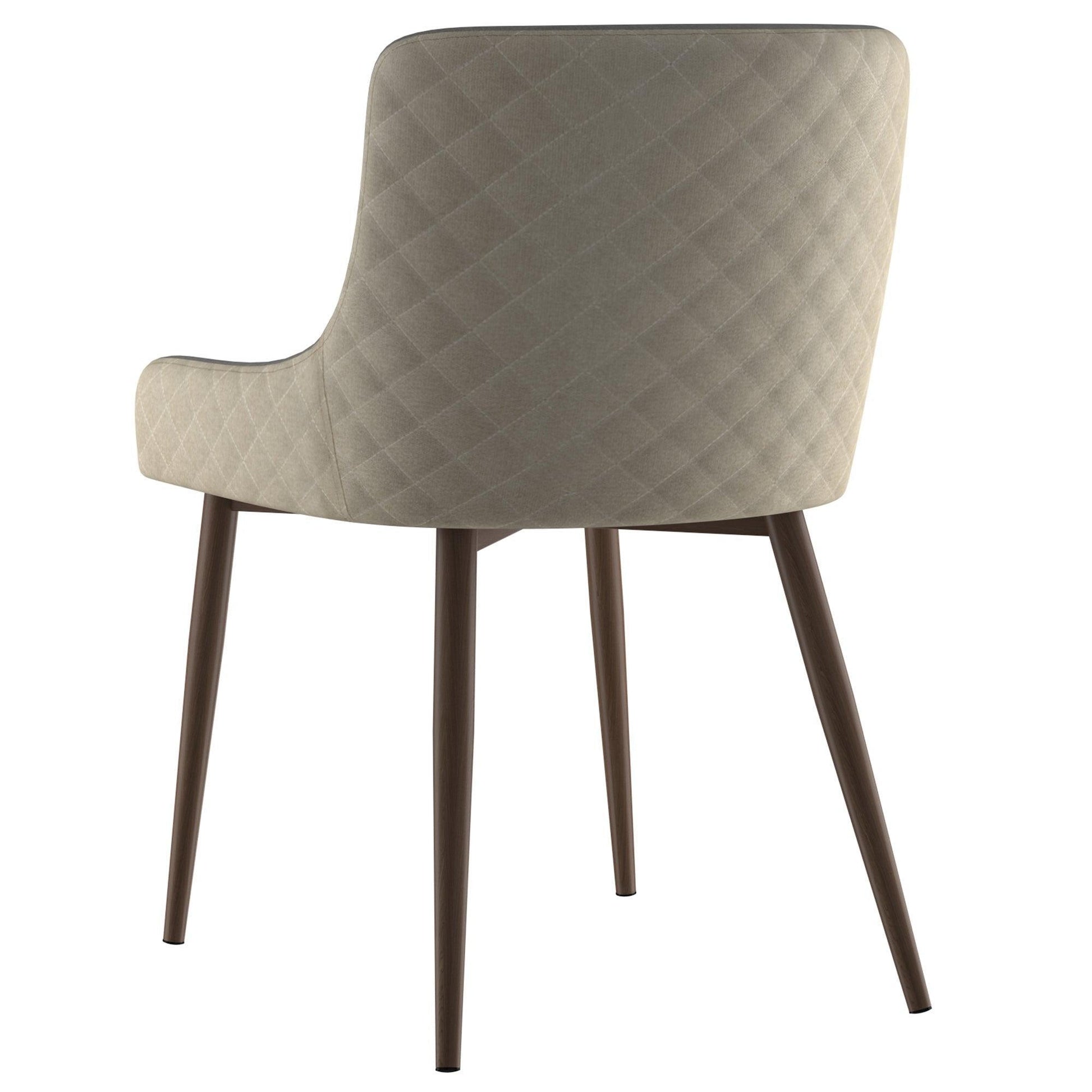 BIANCA Side Chair, Set Of 2 Beige/Walnut Leg FredCo