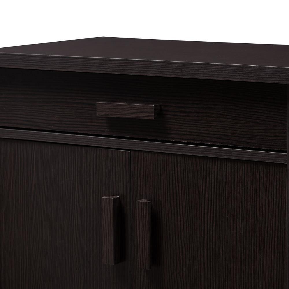 Bienna Modern and Contemporary Wenge Brown Finished Shoe Cabinet FredCo