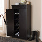 Bienna Modern and Contemporary Wenge Brown Finished Shoe Cabinet FredCo