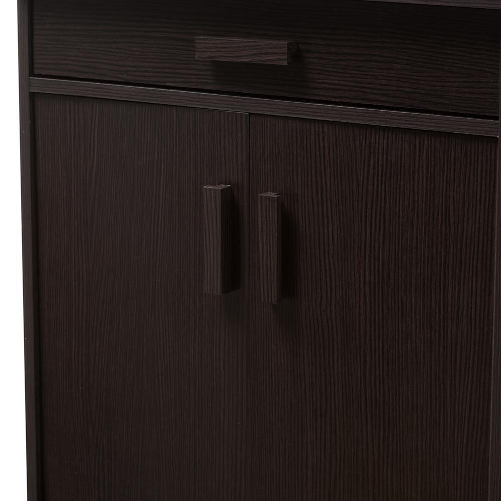 Bienna Modern and Contemporary Wenge Brown Finished Shoe Cabinet FredCo