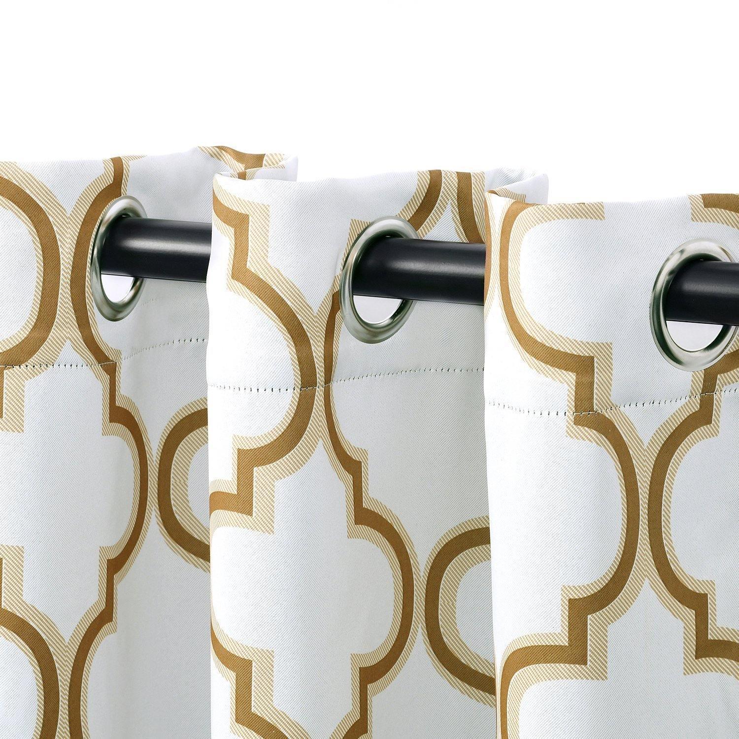 Bohemian Trellis Thermal Insulated Blackout Grommet Curtain Panel Set FredCo