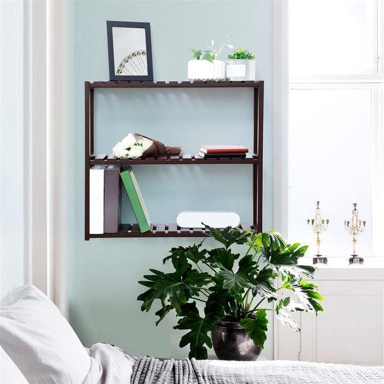 Brown Bamboo Bathroom Shelf FredCo