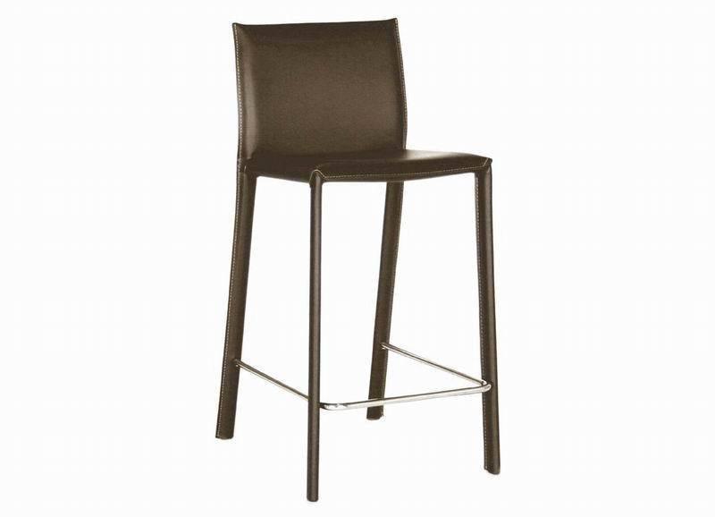 Brown Leather Counter Stool (Set of 2) FredCo