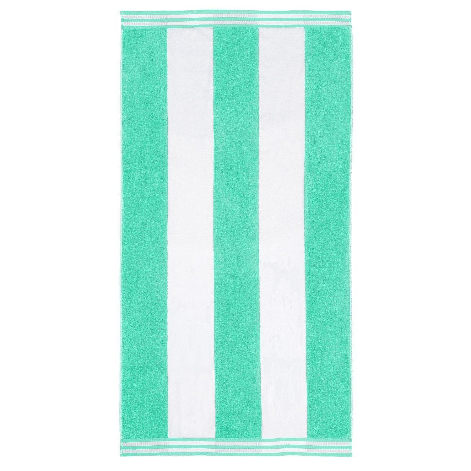 Great Bay Home 100% Cotton Cabana Stripe Oversize Velour Beach Towel Cotton Charcoal Grey