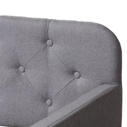 Camelia Modern and Contemporary Grey Fabric Upholstered Button-Tufted ...