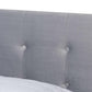 Caprice Modern and Contemporary Glam Grey Velvet Fabric Upholstered Queen Size Panel Bed FredCo