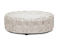 Cardiff Beige Script Print Modern Tufted Ottoman FredCo