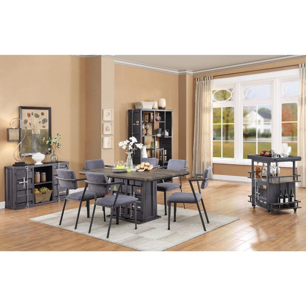 Cargo Dining Table Antique Walnut & Gunmetal FredCo