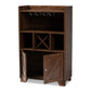 Carrie Transitional Farmhouse Walnut Brown Finished Wood Wine Storage Cabinet FredCo