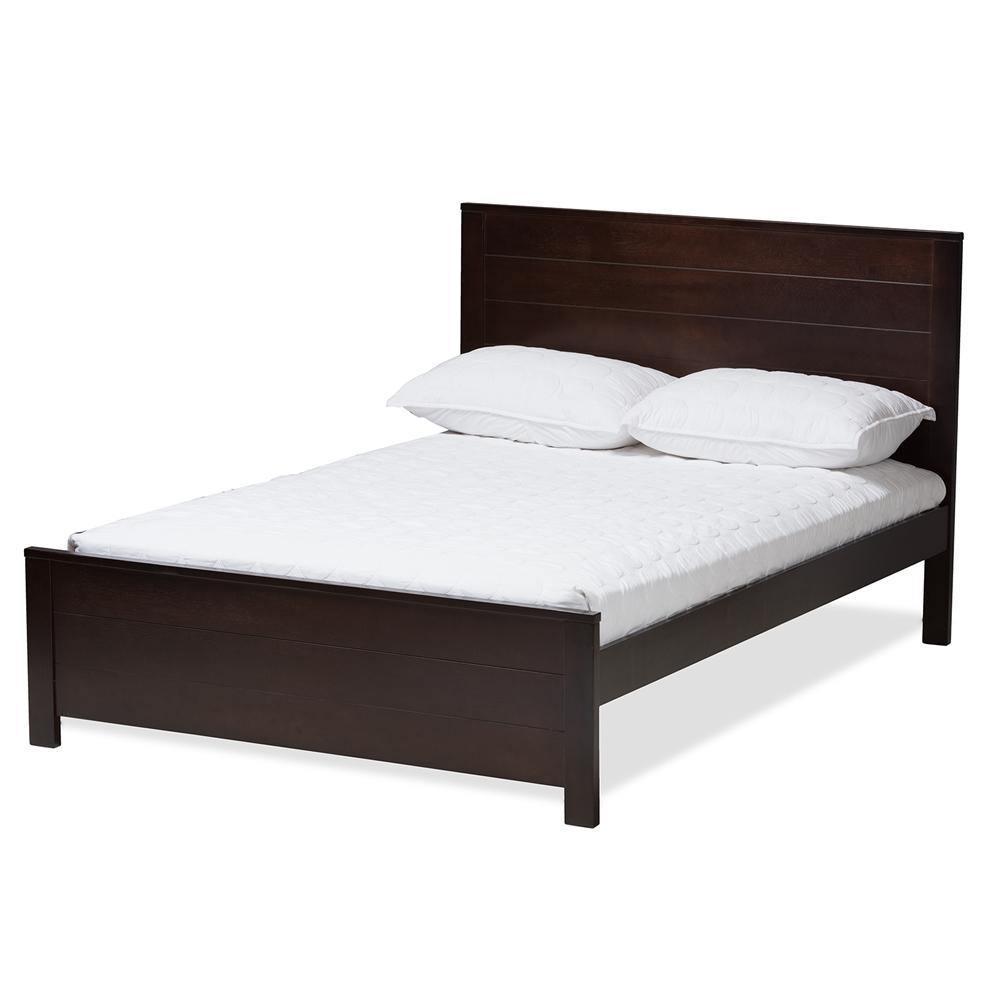 Catalina Modern Classic Mission Style Dark Brown-Finished Wood Full Platform Bed FredCo