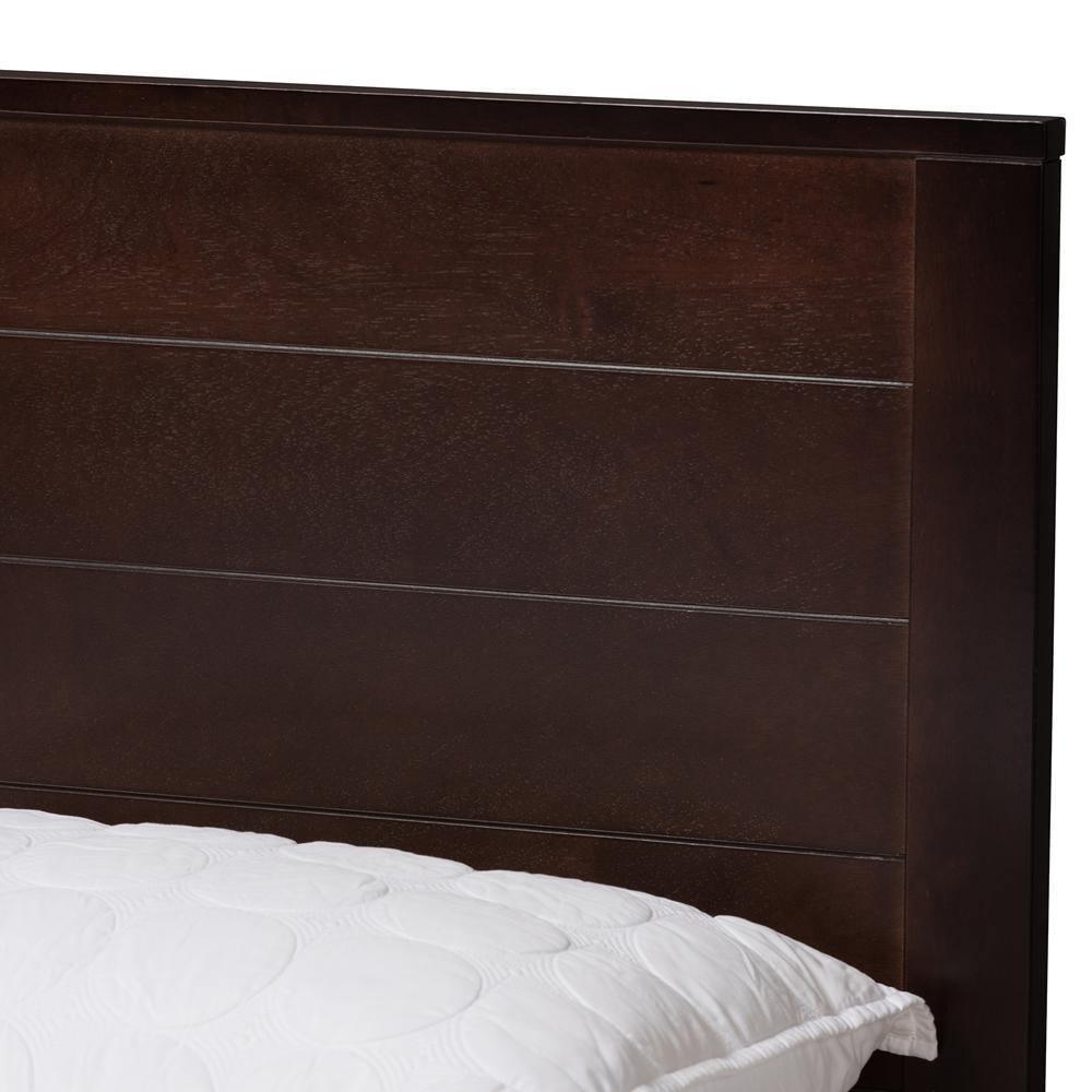 Catalina Modern Classic Mission Style Dark Brown-Finished Wood Full Platform Bed FredCo