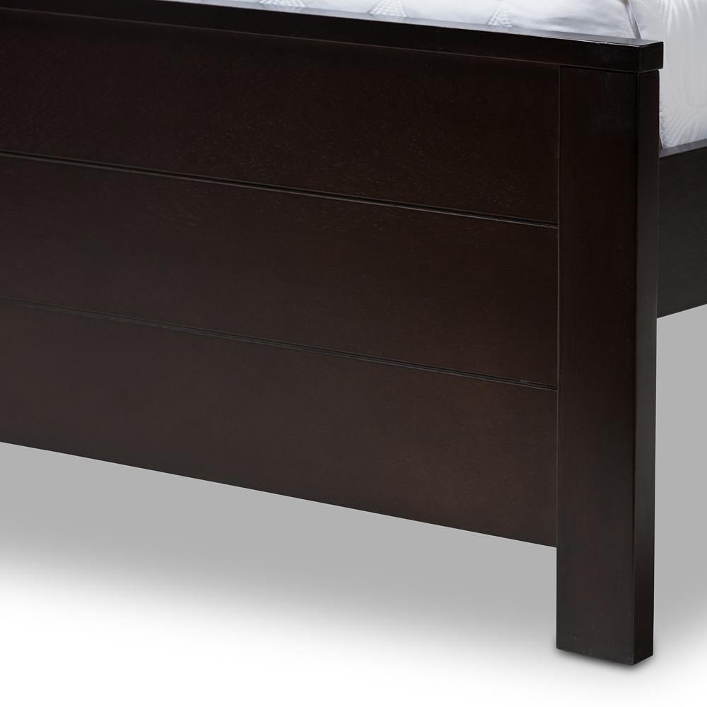 Catalina Modern Classic Mission Style Dark Brown-Finished Wood Full Platform Bed FredCo