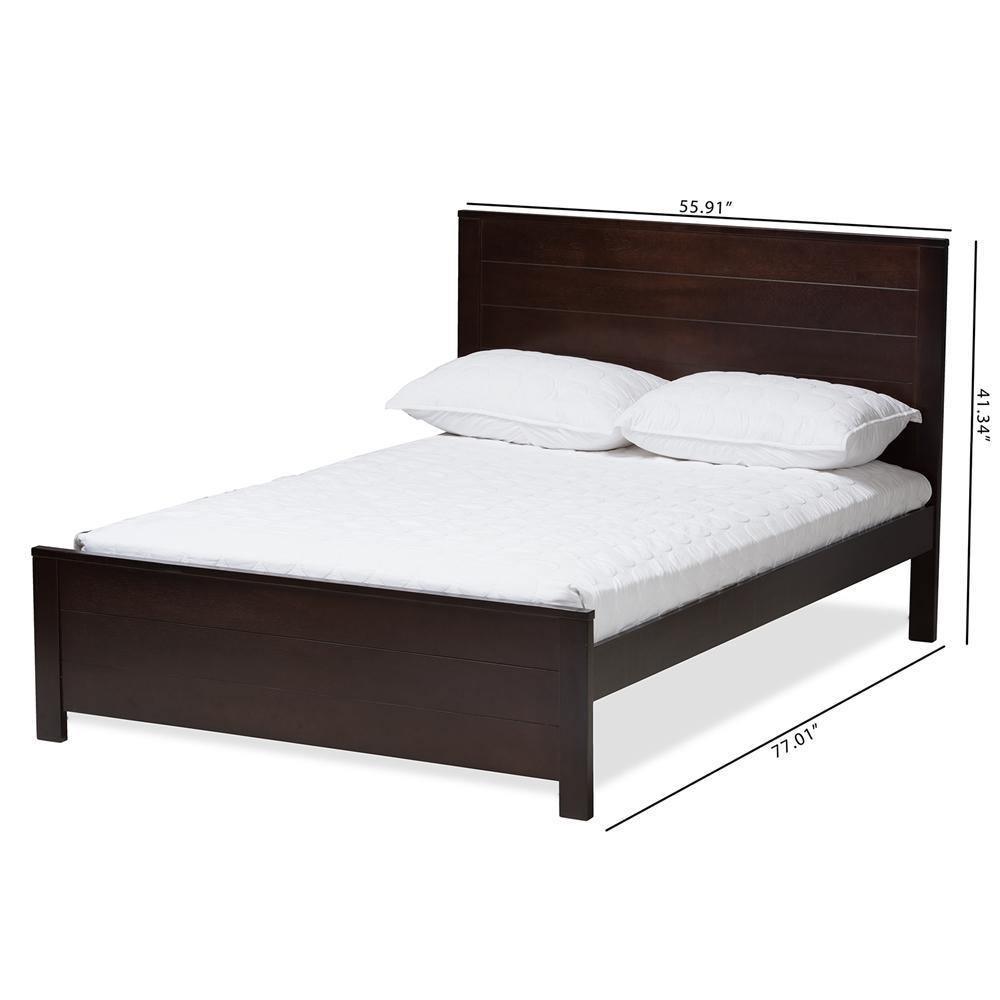 Catalina Modern Classic Mission Style Dark Brown-Finished Wood Full Platform Bed FredCo