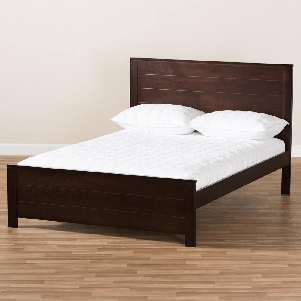 Catalina Modern Classic Mission Style Dark Brown-Finished Wood Full Platform Bed FredCo