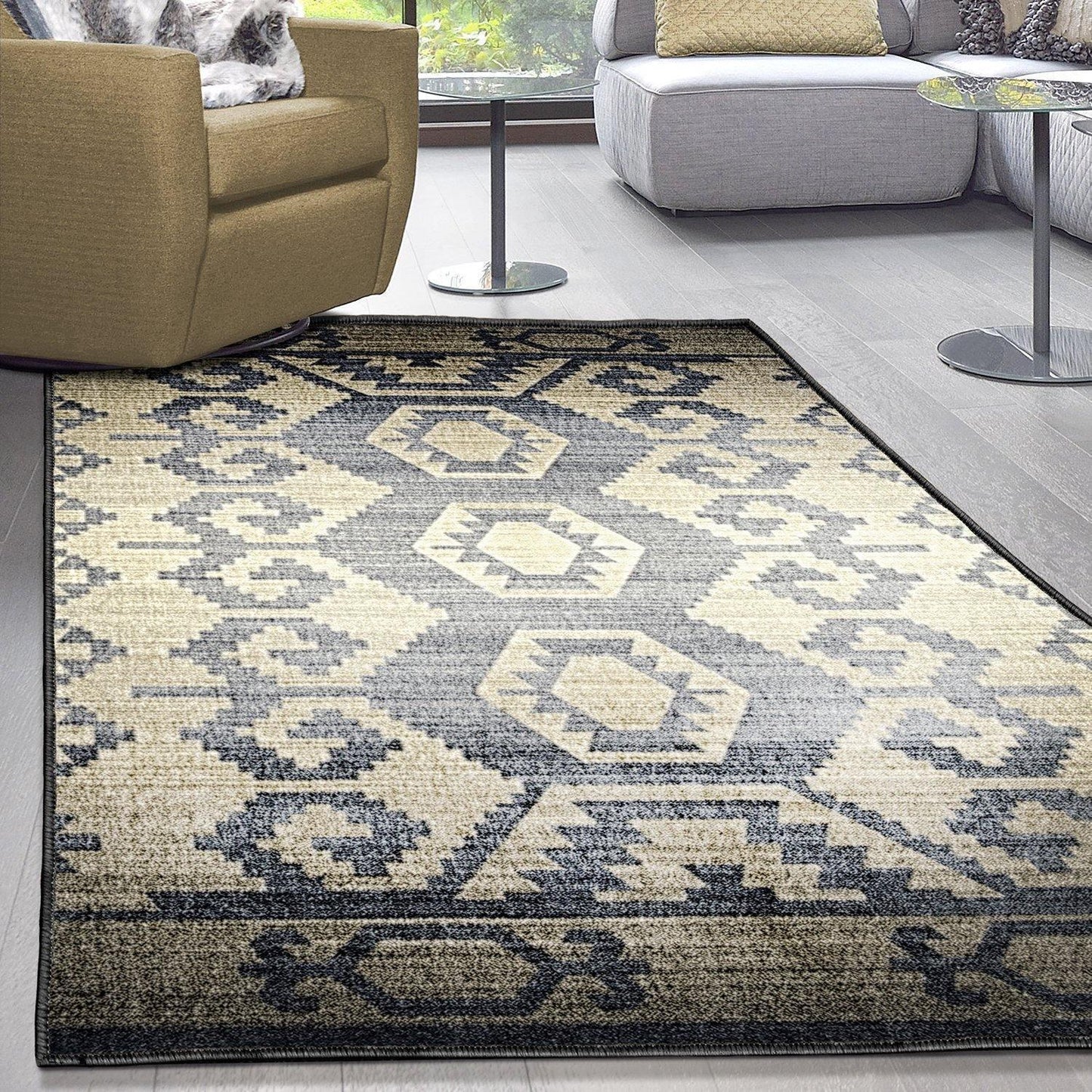 Catori Southwestern Non-Slip Foldable Machine-Washable Rug FredCo