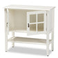 Chauncey Classic and Traditional White Finished Wood and Glass 2-Door Kitchen Storage Cabinet FredCo