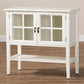 Chauncey Classic and Traditional White Finished Wood and Glass 2-Door Kitchen Storage Cabinet FredCo