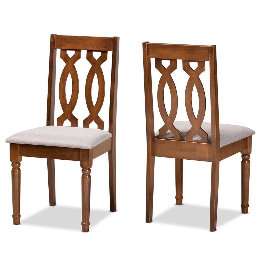 Francie Charcoal and Walnut Upholstered Dining Chairs (Set of 2