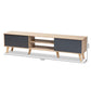 Clapton Modern and Contemporary Two-Tone Grey and Oak Brown Finished Wood TV Stand FredCo