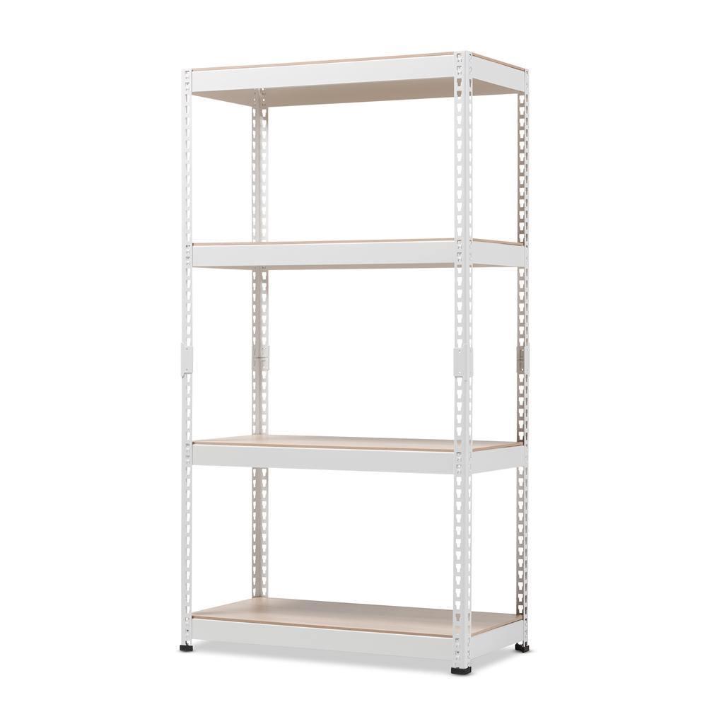 Cody White Metal 4-Shelf Multipurpose Shelving Rack FredCo