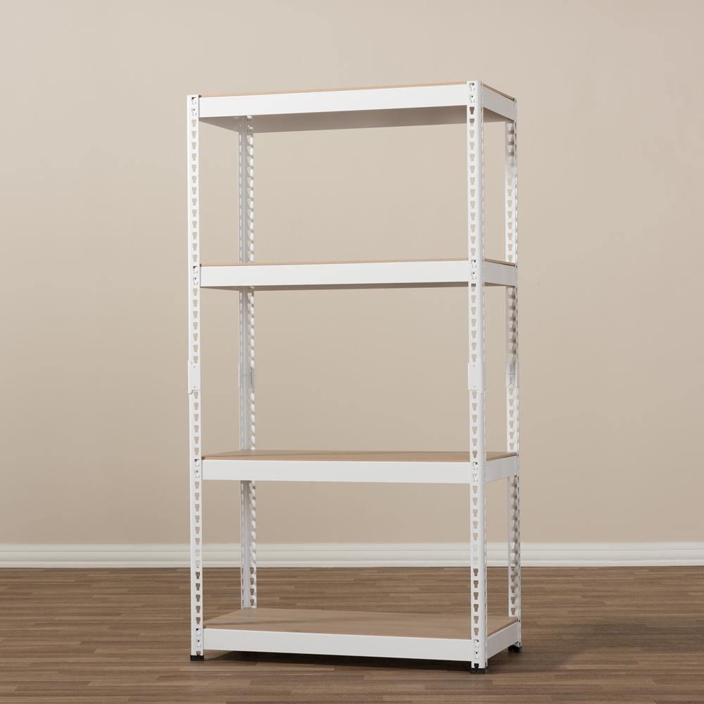 Cody White Metal 4-Shelf Multipurpose Shelving Rack FredCo