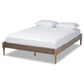 Colette French Bohemian Weathered Grey Oak Finished Wood King Size Platform Bed Frame FredCo