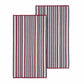 Cotton Stitch Stripe Textured (set of 2) Oversized Beach Towel - Red FredCo