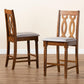 Darcie Modern and Contemporary Grey Fabric Upholstered and Walnut Brown Finished Wood 2-Piece Counter Stool Set FredCo