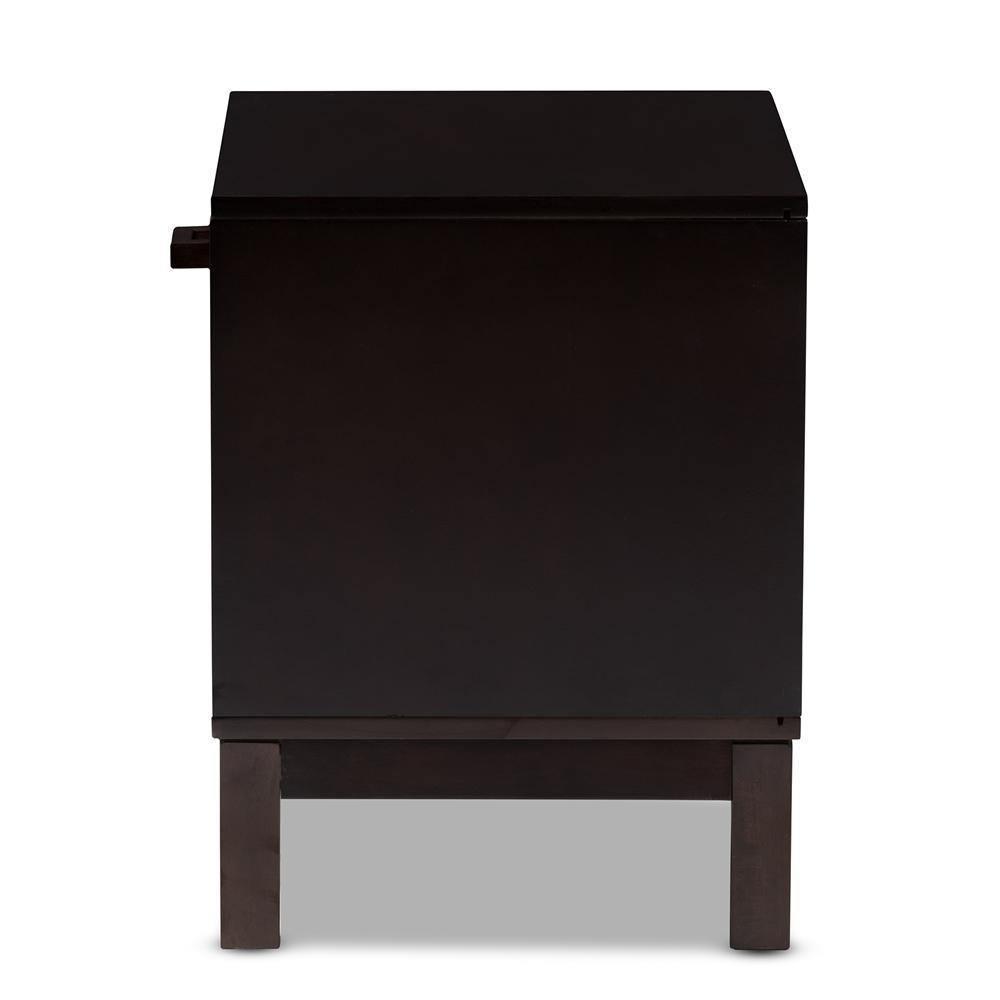 Deirdre Modern and Contemporary Dark Brown Wood 1-Drawer Nightstand FredCo