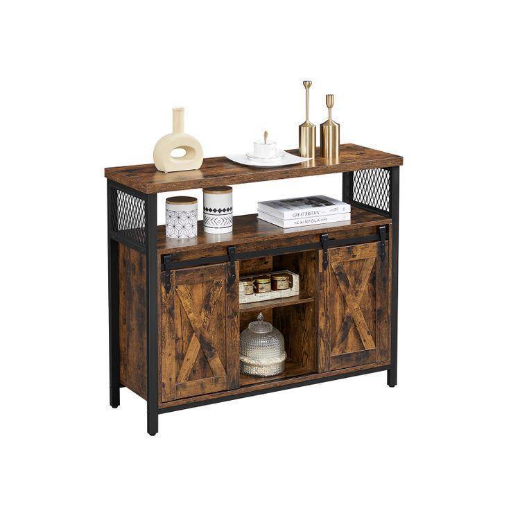 Dining Sideboard Rustic Brown and Black FredCo