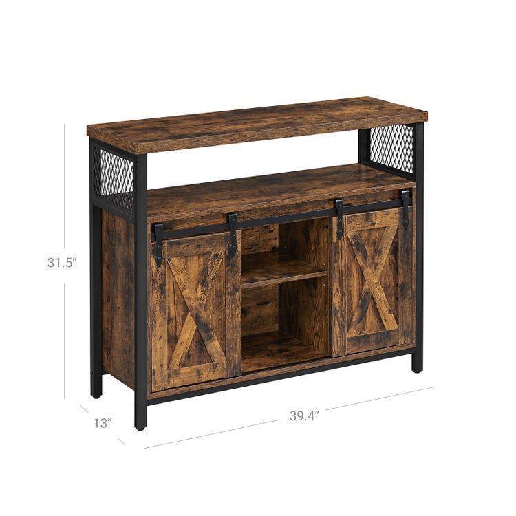 Dining Sideboard Rustic Brown and Black FredCo