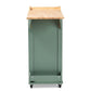 Dorthy Coastal and Farmhouse Two-tone Dark Green and Natural Wood Kitchen Storage Cart FredCo