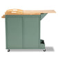 Dorthy Coastal and Farmhouse Two-tone Dark Green and Natural Wood Kitchen Storage Cart FredCo