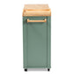 Dorthy Coastal and Farmhouse Two-tone Dark Green and Natural Wood Kitchen Storage Cart FredCo