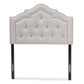 Edith Modern and Contemporary Greyish Beige Fabric Twin Size Headboard FredCo