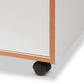 Edonia Modern and Contemporary Beech Brown and White Finish Kitchen Cabinet FredCo