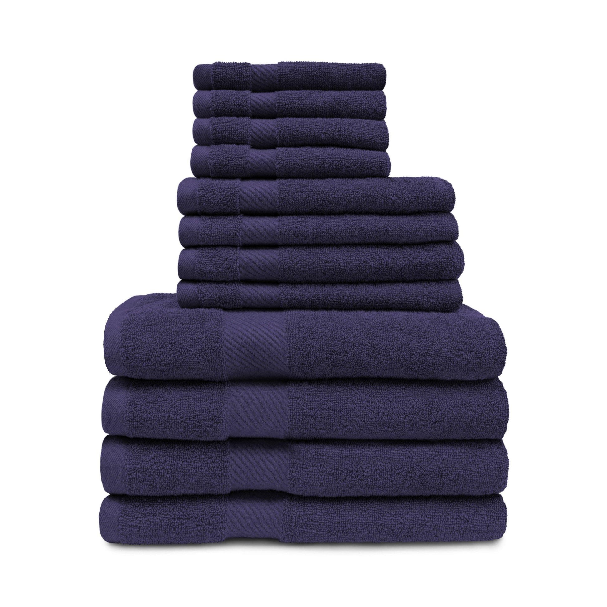 Superior Egyptian Cotton Medium Weight 12 Piece Bath Towel Set - Sandy Rose