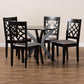 Elena Modern and Contemporary Grey Fabric Upholstered and Dark Brown Finished Wood 5-Piece Dining Set FredCo