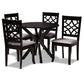 Elena Modern and Contemporary Grey Fabric Upholstered and Dark Brown Finished Wood 5-Piece Dining Set FredCo