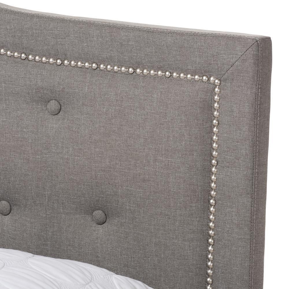 Emerson Modern and Contemporary Light Grey Fabric Upholstered King Size Bed FredCo