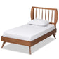 Emiko Modern and Contemporary Walnut Brown Finished Wood Twin Size Platform Bed FredCo