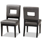 Faustino Modern and Contemporary Grey Faux Leather Upholstered Black Finished Wood 2-Piece Dining Chair Set FredCo